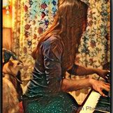 Ruth Pheasant and Cat at the Piano