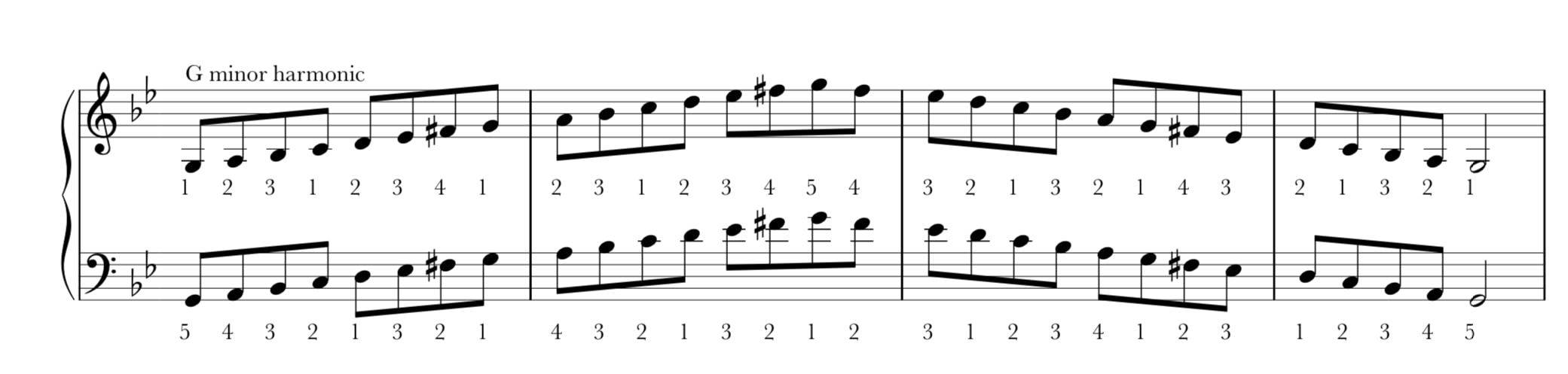G harmonic minor scale