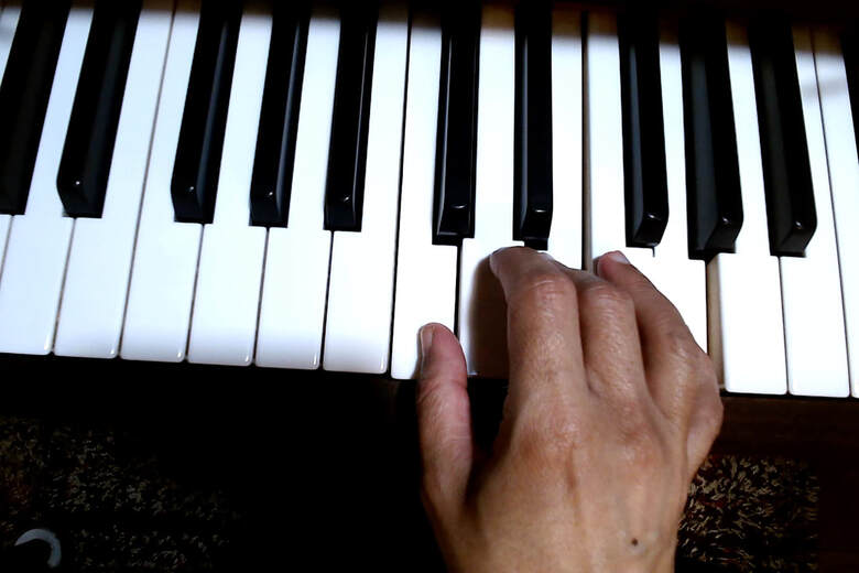 Close Up View During Zoom Piano Lessons